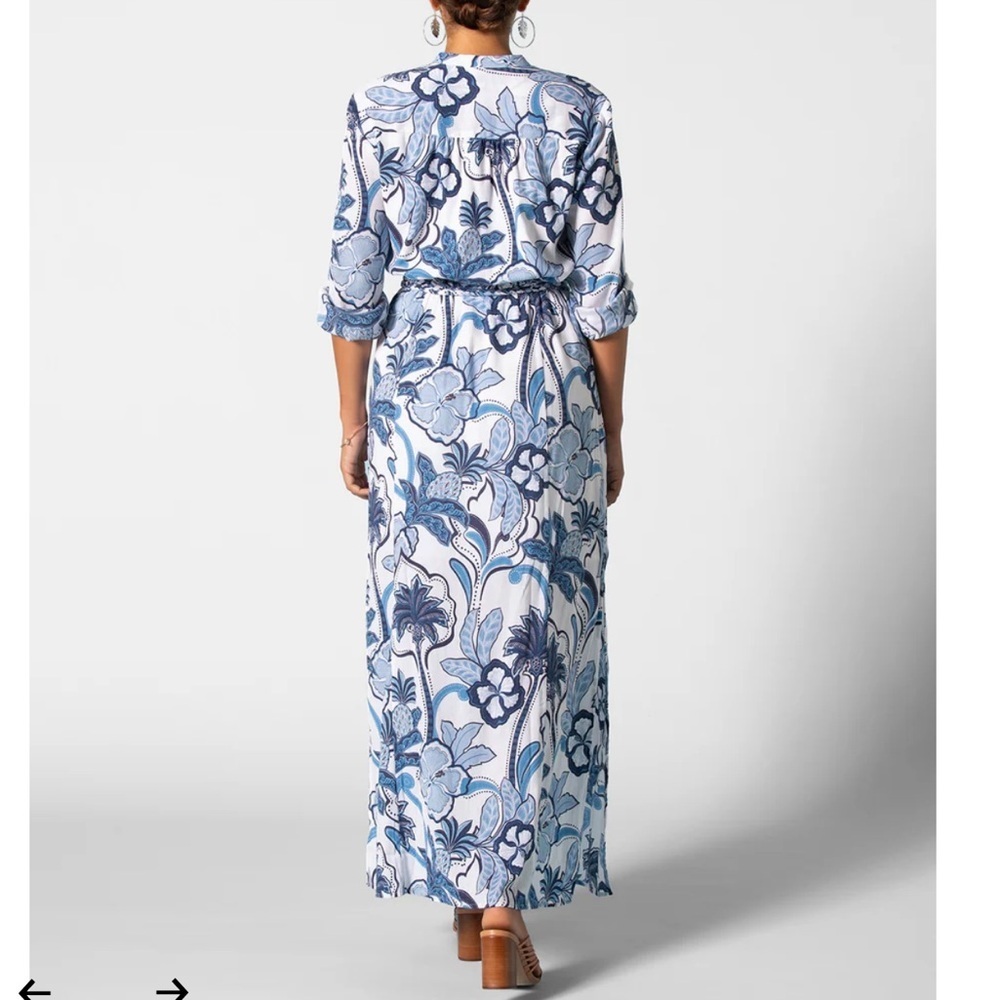 Tori Richard Home Grown Briar Maxi Dress Floral Vacation Cotton Blend Size XS - Picture 2 of 8